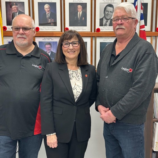 1st VP David Doucette and myself President Jack MacIsaac   were pleased to have Senator Jane MacAdam pay us a visit at Command and chat with us re any concerns we had re Veterans.  