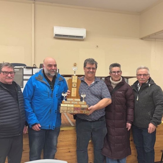 National Crib winners from the Souris Legion Branch, Joe O'Keefe, Lela Oeld, Albert Gallant & Stephen Peters